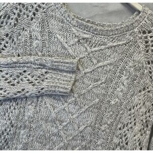 United States Sweaters Women Chunky‎ Cable Knit Sweater M Gray Pullover
